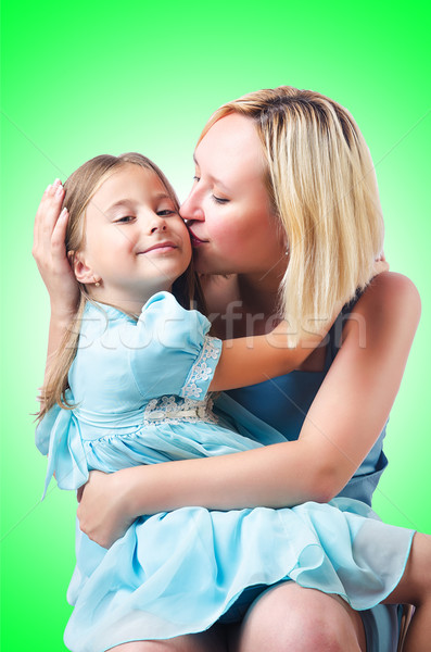 Fericit mama fiica alb fată dragoste Imagine de stoc © Elnur