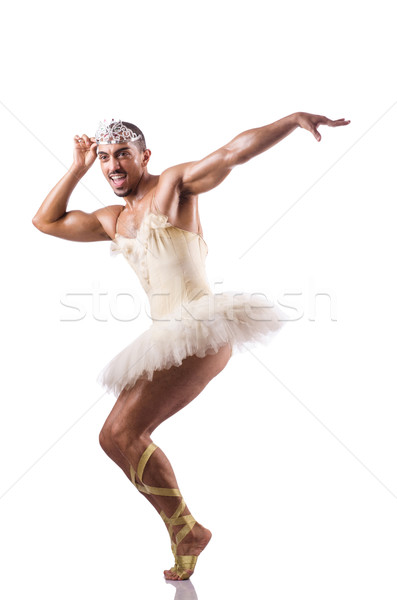 Stock photo: Man in tutu performing ballet dance