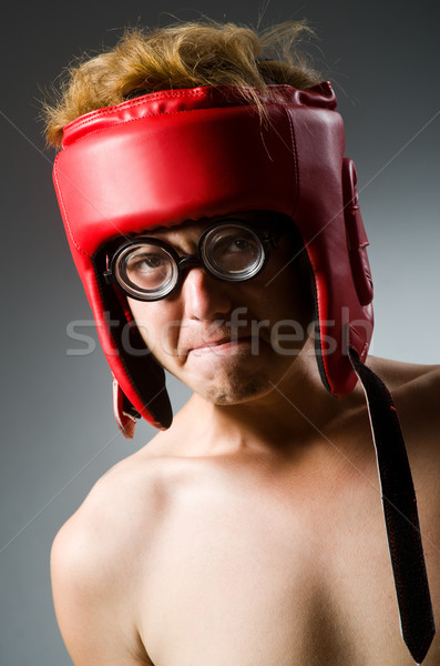 Grappig nerd bokser sport hand man Stockfoto © Elnur