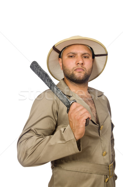 Man with knife isolated on white Stock photo © Elnur