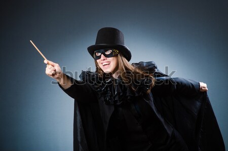 Kobiet szpieg broń szary strony piękna Zdjęcia stock © Elnur