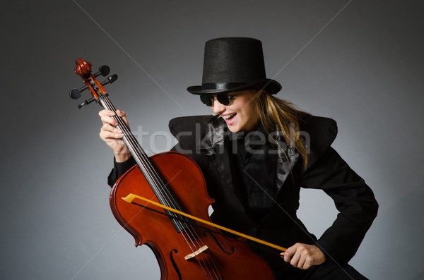 Kobieta gry klasyczny wiolonczela muzyki drewna Zdjęcia stock © Elnur