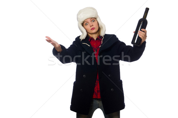 Woman with hat in funny concept Stock photo © Elnur