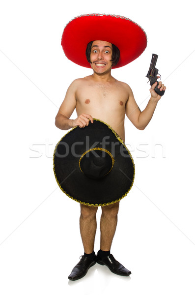 Nago mexican człowiek odizolowany biały nude Zdjęcia stock © Elnur