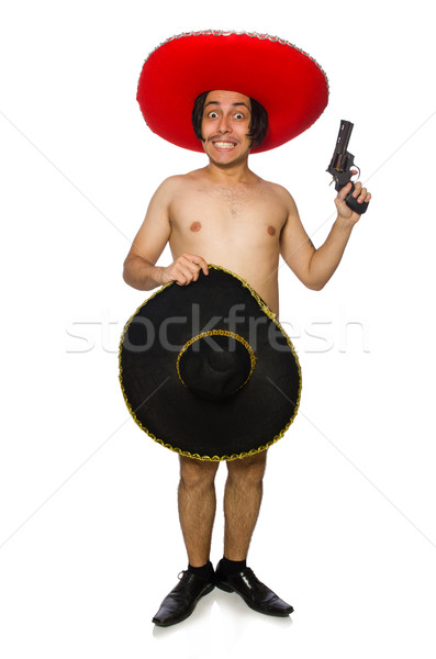 Foto stock: Desnuda · mexicano · hombre · aislado · blanco · desnuda