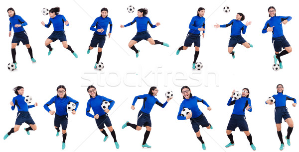 Futballista izolált fehér sportok jókedv labda Stock fotó © Elnur
