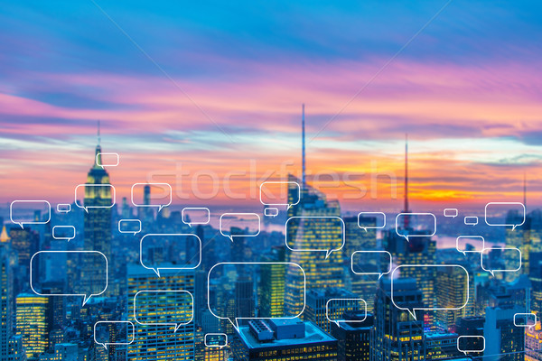 The concept of social networking with city Stock photo © Elnur