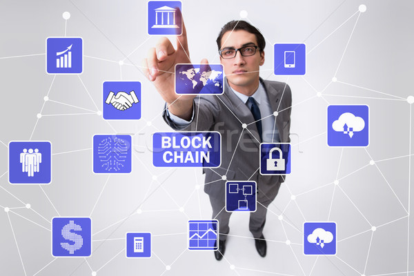 Concept of blockchain in modern business Stock photo © Elnur