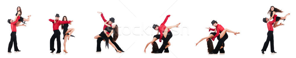 Pair of dancers isolated on the white Stock photo © Elnur