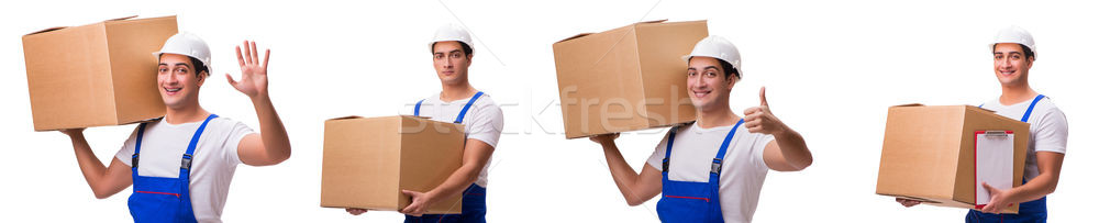 The man delivering box isolated on white Stock photo © Elnur
