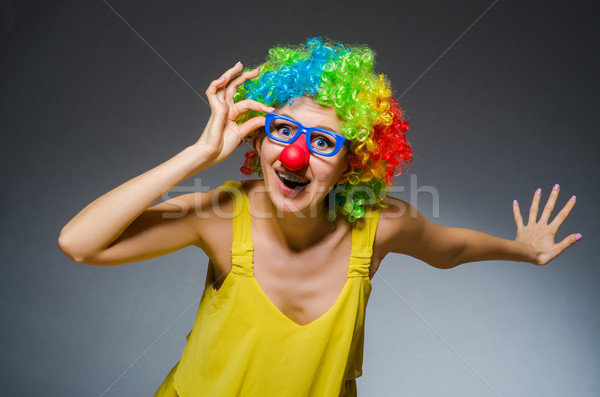 Drôle femme clown pansement sourire visage [[stock_photo]] © Elnur