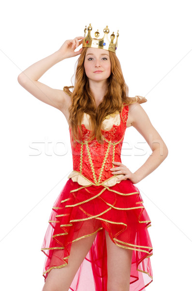 Queen in red dress isolated on white Stock photo © Elnur