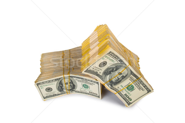 Foto stock: Dólares · negocios · aislado · blanco · dinero