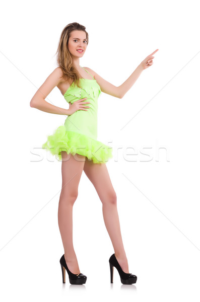 Mooie dame licht charmant jurk geïsoleerd Stockfoto © Elnur