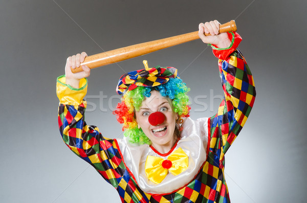 Clown batte de baseball drôle fête baseball costume Photo stock © Elnur