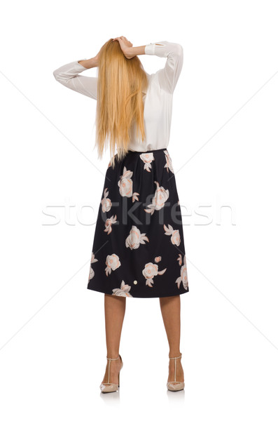 Zdjęcia stock: Dość · dziewczyna · czarny · spódnica · kwiaty · odizolowany
