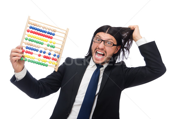 Funny Mann Rechner abacus Business Studenten Stock foto © Elnur