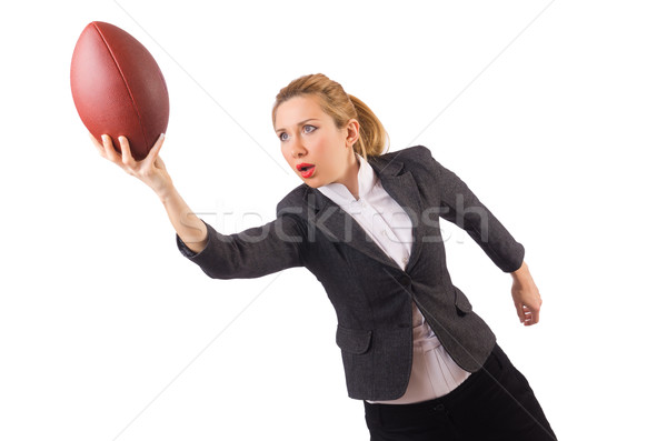 Stock fotó: Nő · üzletasszony · amerikai · futball · üzlet · sport