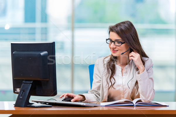 Call center operator working in the office Stock photo © Elnur