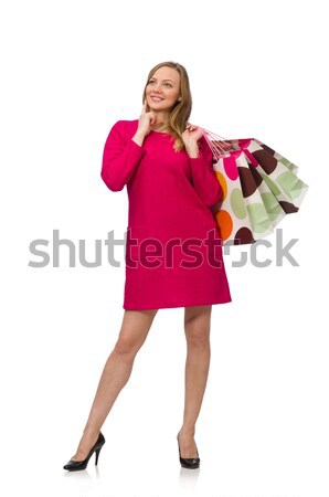 Klant meisje roze jurk plastic Stockfoto © Elnur