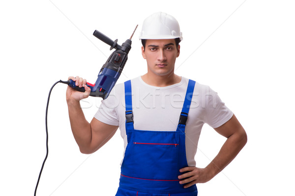 Man with drill isolated on the white  Stock photo © Elnur