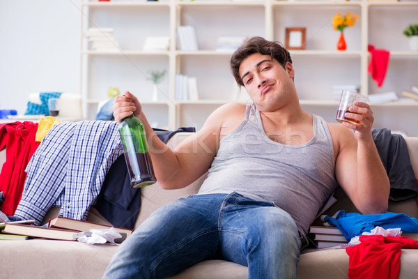 若い男 学生 酔っ 飲料 アルコール 乱雑な ストックフォト © Elnur