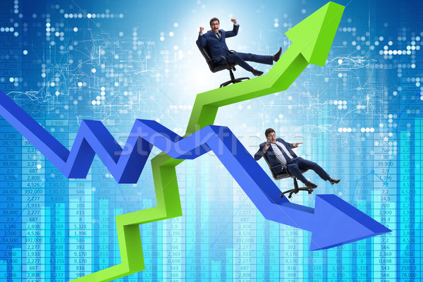 Growth and decline concept with businessmen Stock photo © Elnur
