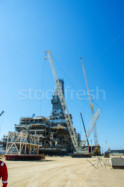 Offshore drilling during construction onshore Stock photo © Elnur