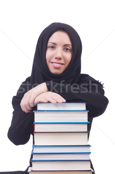 Stock fotó: Fiatal · muszlim · női · diák · könyvek · nő