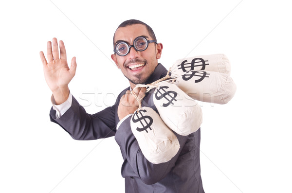 Man with money sacks on white Stock photo © Elnur