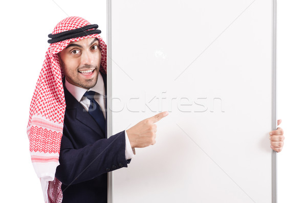 Stock photo: Arab man with blank board for message