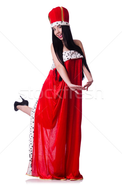 Queen in red dress isolated on the white background Stock photo © Elnur