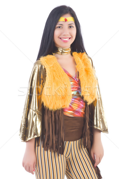 Girl in colourful latino dress isolated on white Stock photo © Elnur