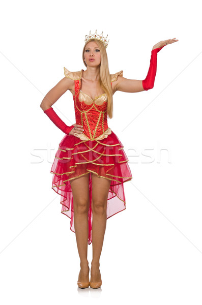 Queen in red dress isolated on white Stock photo © Elnur