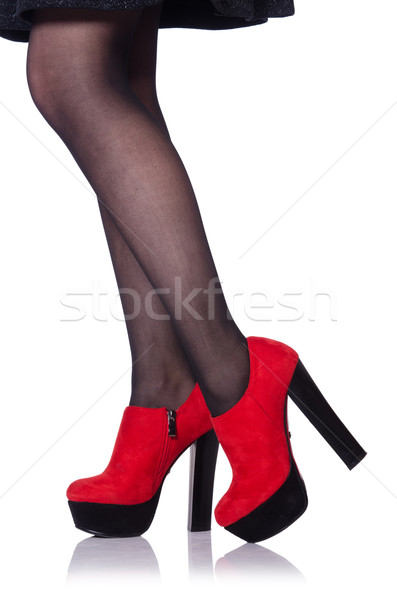 Mujer piernas rojo zapatos aislado blanco Foto stock © Elnur