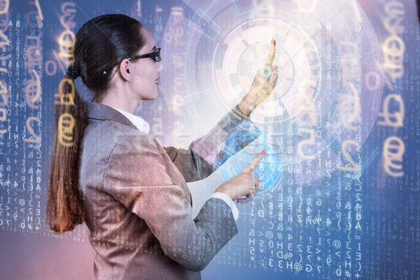 Businesswoman of digital age in concept Stock photo © Elnur
