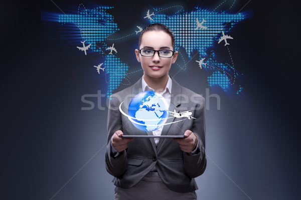 Businesswoman in air travel concept Stock photo © Elnur