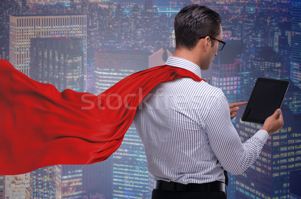 Man in red cover protecting city Stock photo © Elnur