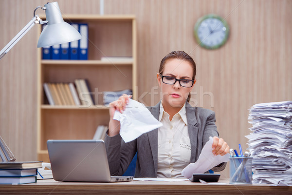 Beschäftigt stressig Frau Sekretär Stress Büro Stock foto © Elnur