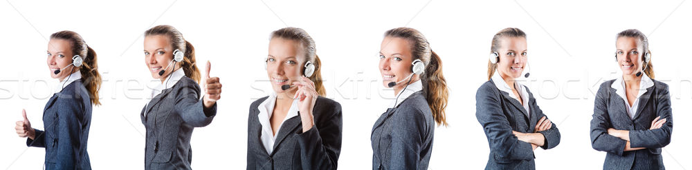 Stock photo: Call center assistant responding to calls