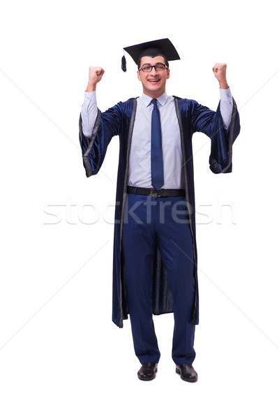 Young man student graduating isolated on white Stock photo © Elnur