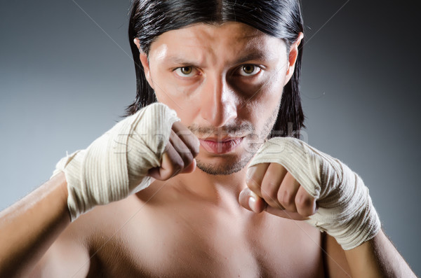 Foto stock: Artes · marciais · especialista · treinamento · mão · corpo · fitness