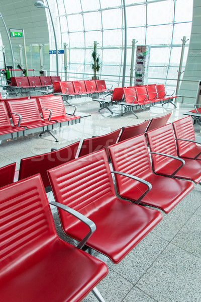 Stühle Flughafen Lounge Glas Metall Fenster Stock foto © Elnur