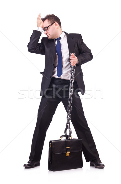 Businessman with chain isolated on the white Stock photo © Elnur