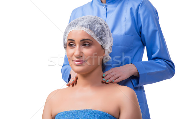 年輕女子 整形外科 孤立 白 女孩 手 商業照片 © Elnur