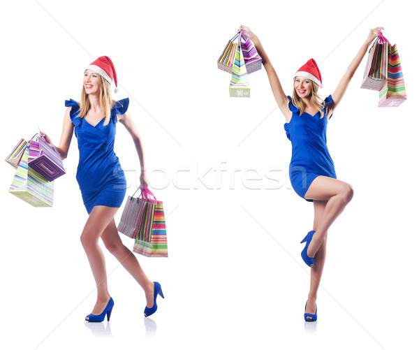 Woman with shopping bags isolated on white Stock photo © Elnur