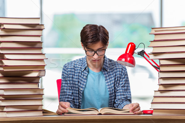 Young student under stress before exams Stock photo © Elnur