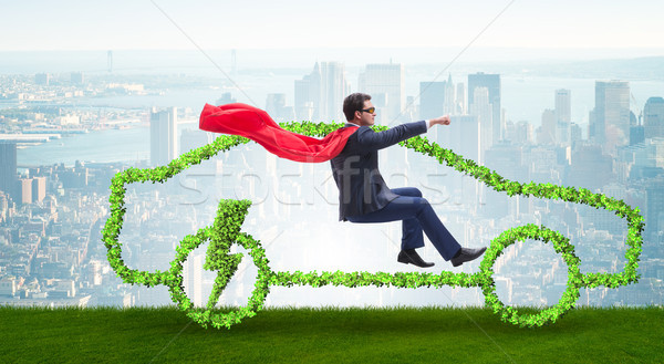 Voiture électrique vert environnement homme technologie affaires Photo stock © Elnur