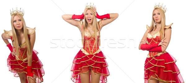 Woman in red dress isolated on white Stock photo © Elnur