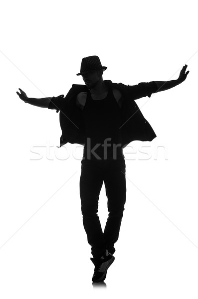 silhouette of male dancer isolated on white Stock photo © Elnur